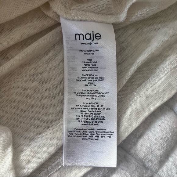 MAJE Tanisha Floral Embroidered Linen Jersey T-Shirt - Picture 8 of 9